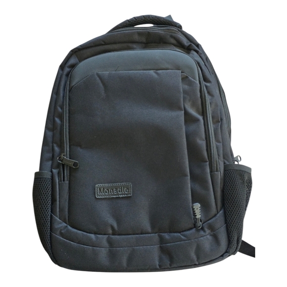 Monsdle Black Travel Laptop Backpack with USB Charging Port - 16" tall New - Picture 1 of 13